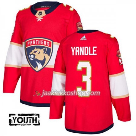 Lapsille NHL Florida Panthers Pelipaita Keith Yandle 3 Adidas 2017-2018 Punainen Authentic